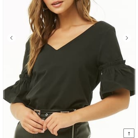 Forever 21 Hers&Mine Trumpet Sleeve Crop Top Small - Picture 4 of 6